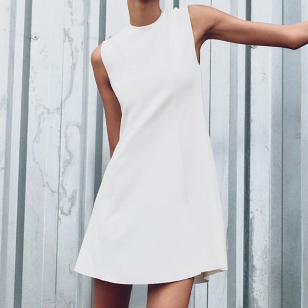 Zara White Sleeveless Dress